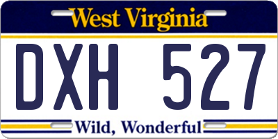 WV license plate DXH527