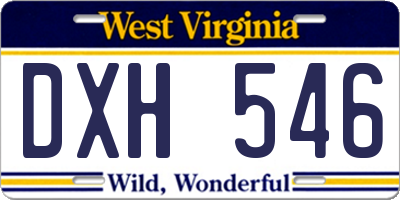 WV license plate DXH546