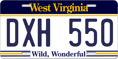 WV license plate DXH550