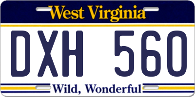 WV license plate DXH560