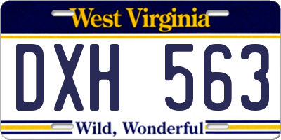 WV license plate DXH563