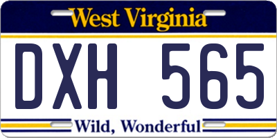 WV license plate DXH565