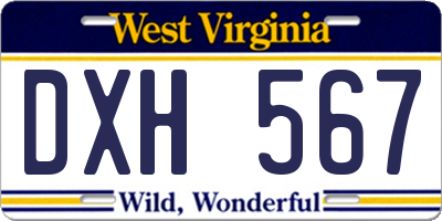 WV license plate DXH567