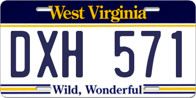 WV license plate DXH571