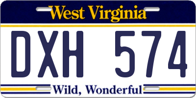WV license plate DXH574