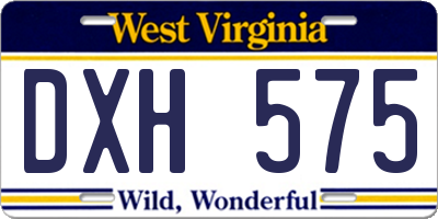 WV license plate DXH575