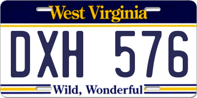 WV license plate DXH576