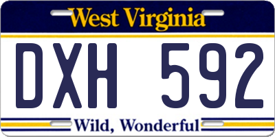 WV license plate DXH592