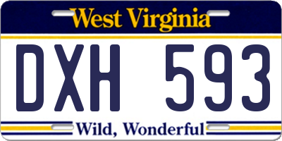 WV license plate DXH593