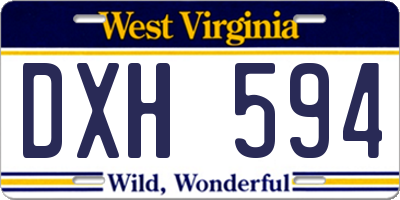 WV license plate DXH594
