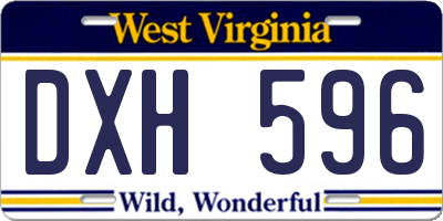WV license plate DXH596