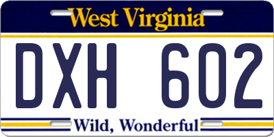 WV license plate DXH602