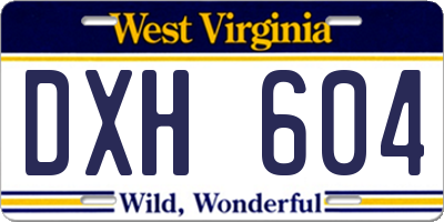WV license plate DXH604
