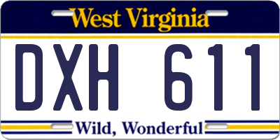 WV license plate DXH611