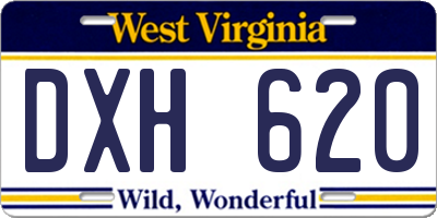 WV license plate DXH620