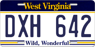 WV license plate DXH642