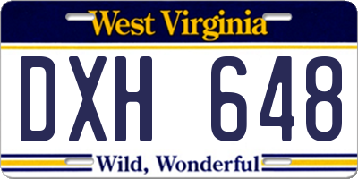 WV license plate DXH648
