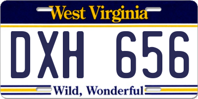 WV license plate DXH656