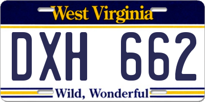 WV license plate DXH662