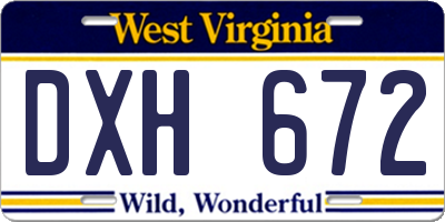 WV license plate DXH672