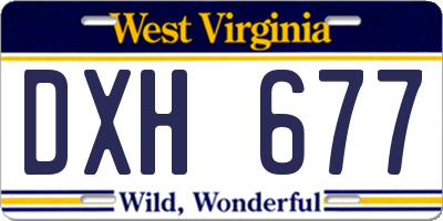 WV license plate DXH677