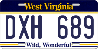 WV license plate DXH689