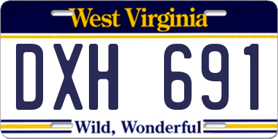 WV license plate DXH691