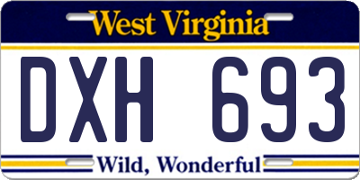 WV license plate DXH693