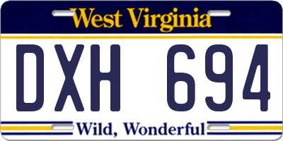 WV license plate DXH694