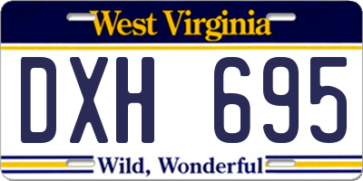 WV license plate DXH695