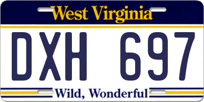 WV license plate DXH697