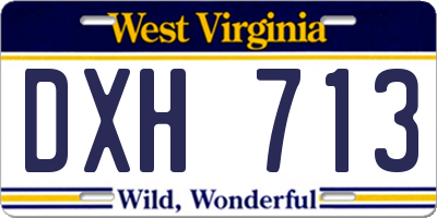 WV license plate DXH713