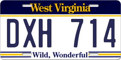 WV license plate DXH714