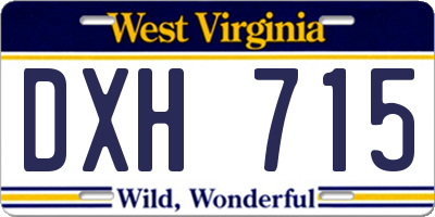 WV license plate DXH715