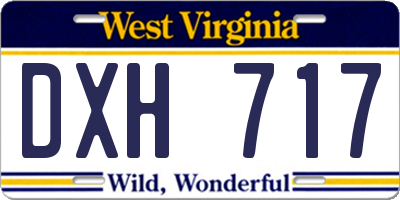 WV license plate DXH717