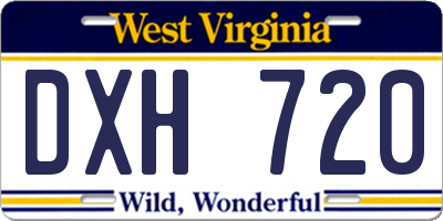 WV license plate DXH720