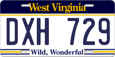 WV license plate DXH729