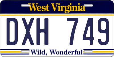 WV license plate DXH749
