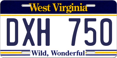 WV license plate DXH750
