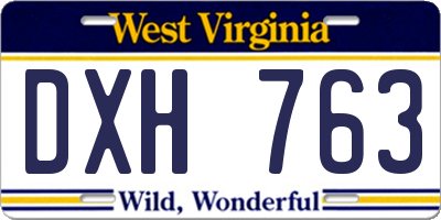 WV license plate DXH763