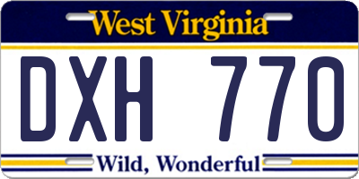 WV license plate DXH770