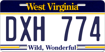 WV license plate DXH774
