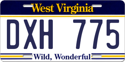 WV license plate DXH775
