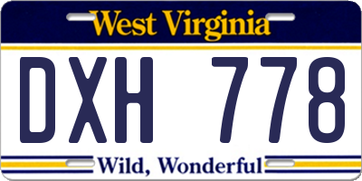 WV license plate DXH778
