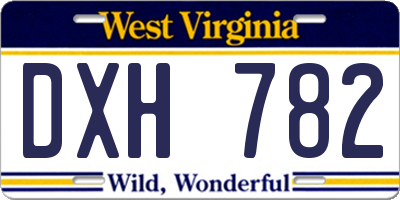 WV license plate DXH782