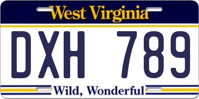 WV license plate DXH789