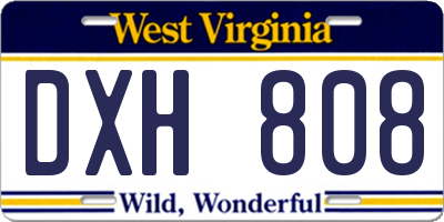 WV license plate DXH808