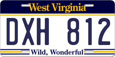 WV license plate DXH812
