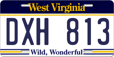 WV license plate DXH813
