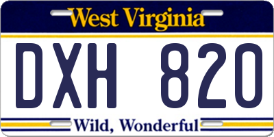 WV license plate DXH820
